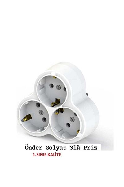 ÇEÇEN HOME 3-Piece Grounded Daisy Golyat Plug Socket