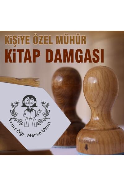 kaşematik Eg9 Gözlüklü Öğretmen Tasarımlı Kitap Mührü