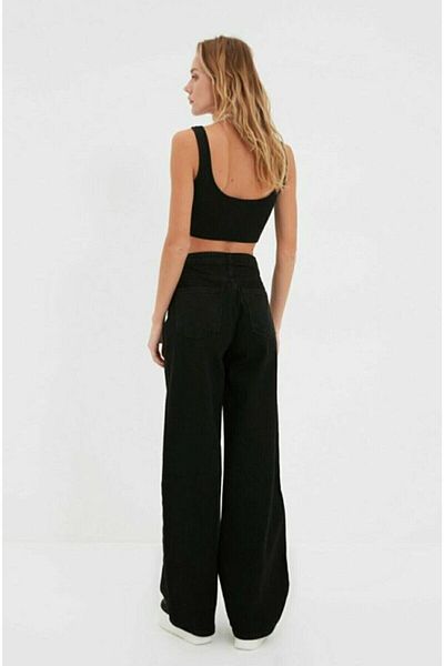 Ramrod Fabian High Waist Lycra Loose Cut Wide Leg Jeans