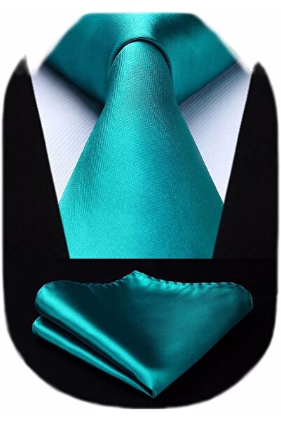 Trenderrs Men's Solid Color Tie And Handkerchief Set Men's Necktie