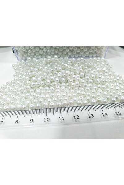 CRYSTALSHOP لؤلؤة زجاجية - أبيض 4 مم (100GR - 900AD)