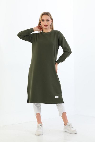 Elif Okur Hijab Long Tunic 110cm Khaki 1217