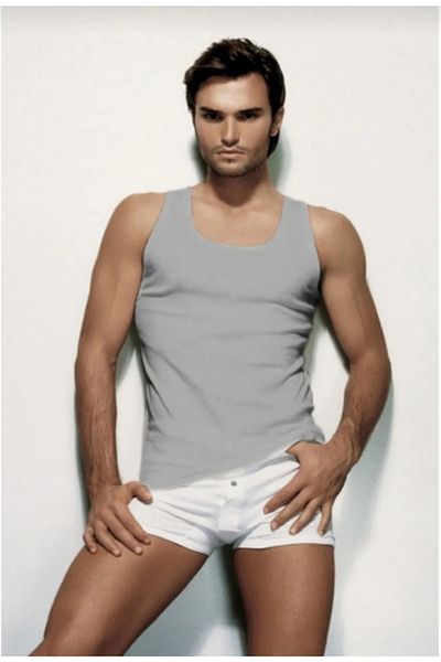 Çift Kaplan Rib Woven Gray Men's Undershirt 775