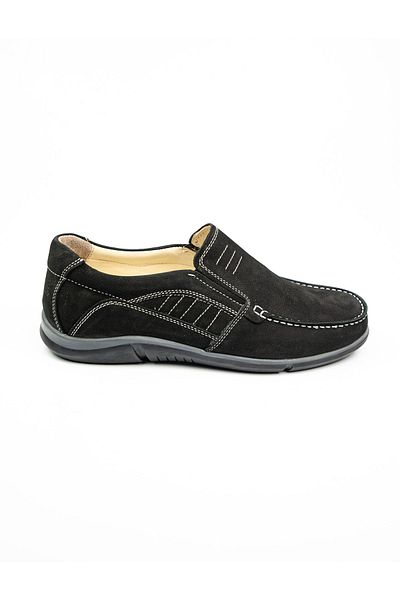 JAMES FRANCO 101 Marine Black Leather Casual Men's Shoes