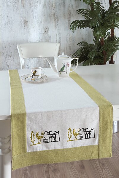 ÖDEL HOME حذاء بولدان من القماش ذو الطراز العرقي المطبوع بالأحجار