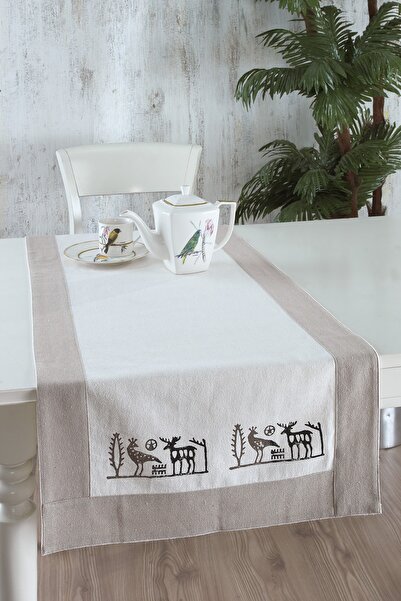 ÖDEL HOME حذاء بولدان من القماش ذو الطراز العرقي المطبوع بالأحجار