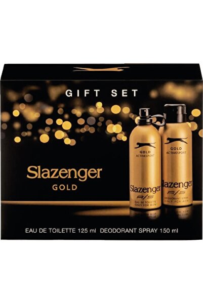 Slazenger Active Sport Parfüm Deodorant Set Erkek Gold