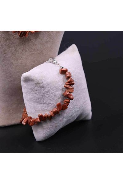 MYTAKIAĞACIMFH Star Stone Coffee Color Unshaped Broken Stone Necklace Bracelet Set (with Chain Extension)