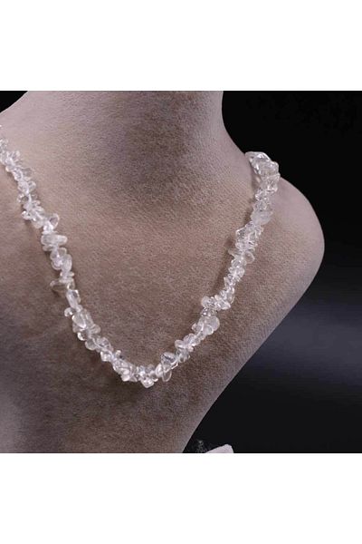 MYTAKIAĞACIMFH Crystal Quartz Stone Cracked Natural Stone Necklace Bracelet Set
