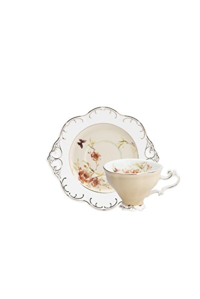 Kosova Flower Sarı 6 Kişilik Türk Kahvesi Fincanı