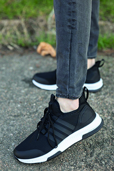 FLY STEP Negru Alb Tricotaj Pantofi Sport Pantofi pentru alergare și mers pe jos