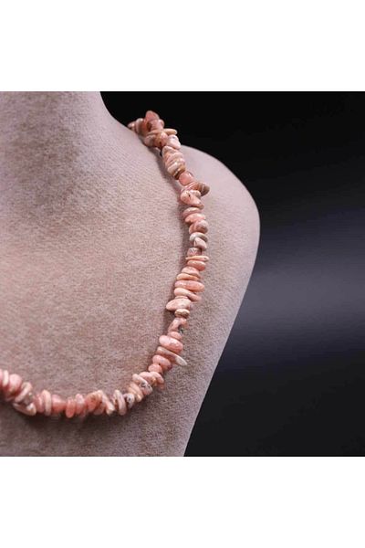 MYTAKIAĞACIMFH Pink Opal Stone Cracked Natural Stone Necklace Bracelet Set