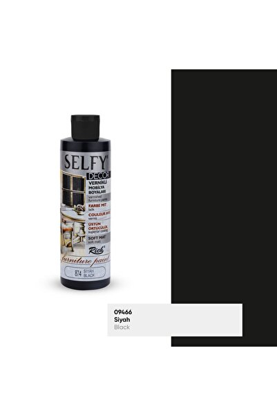 Rich Selfy Decor Vernikli Mobilya Boyası 240cc Siyah
