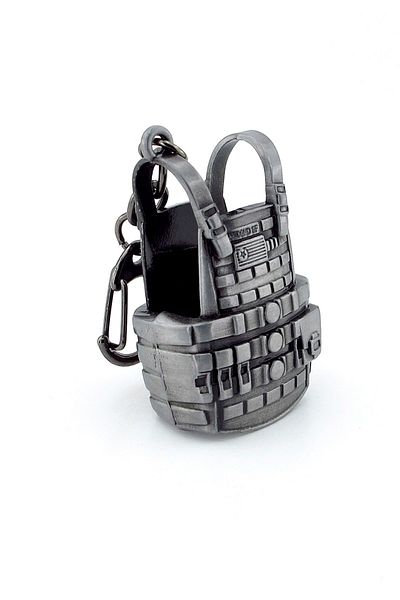 Solfera Steel Vest Combat Black Color Metal Keychain Kc021