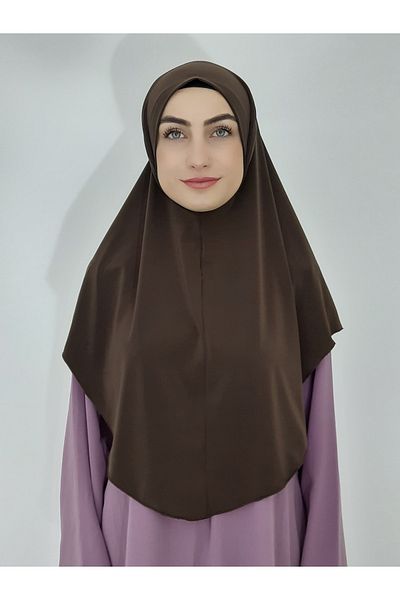 R&S modibone Prayer Cloth Khimar, Ready-made Large Scarf, Malaysia Model, Sandy Fabric Brown Color for Hijap, Hajj Umrah