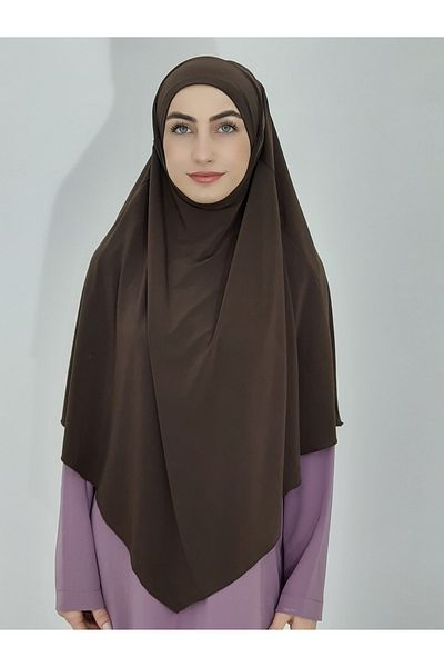 R&S modibone Souffle Ready Tied Large Scarf Suitable for Hijap Hajj Umrah Sandy Fabric Brown