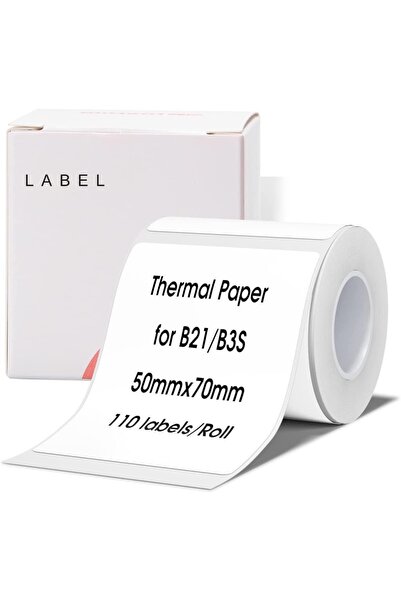 NiiMbot 50x70mm Beyaz Etiket B21/b1/b3s Için 110 Adet Yırtılmaz, Sudan Ve Yağ...