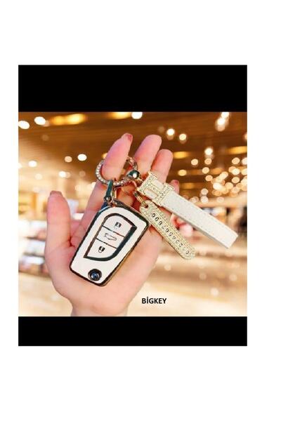 bigkey Toyota Corolla Auris Yaris 3 Butoane Sustali Nano Carcasă Cheie Albă Gold