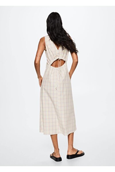 MANGO Woman Yırtmaçlı Koton Elbise