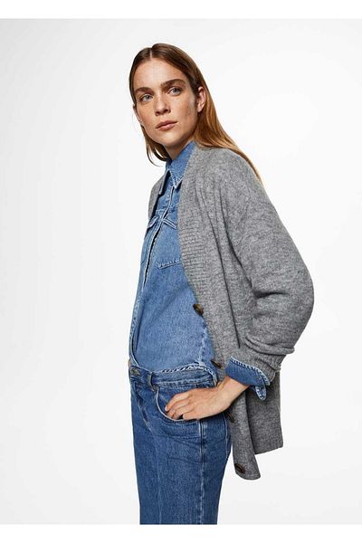 MANGO Woman Buttoned Oversize Cardigan