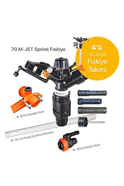 ERMAK 70 M-jet Sprink Fıskiye Takımı 1" Set 35 Metre Atış