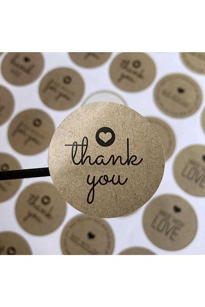 gg gençgirişimci Coated Sticker - Kraft Appearance - Mixed (4x4cm) 70 Pieces