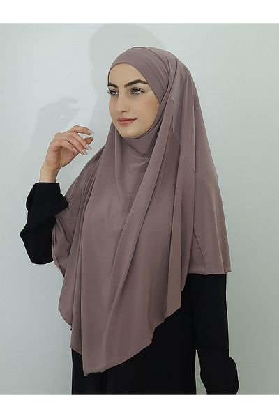 R&S modibone Suffle Ready Tied Peceli Large Scarf Hıjap Mink Suitable for Hajj and Umrah