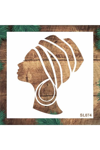 STENCİLTASARIM Stencil Design Sl074 African Woman Decorative Wall Ware Tile Fabric Painting Templates