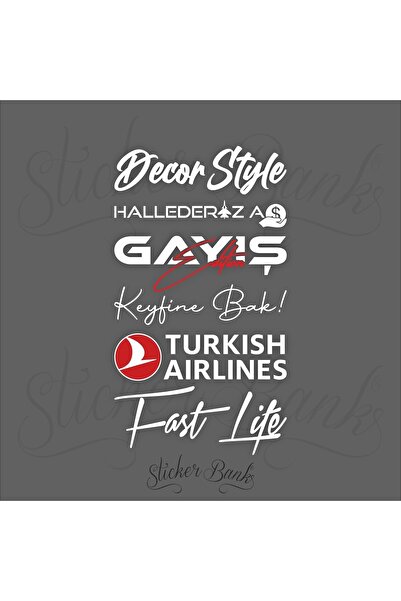 Sticker Bank Araba Sticker Arka Cam Sticker Set14