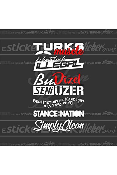 Sticker Bank مجموعة من 12 ملصقًا للنافذة الخلفية - ملصق سيارة