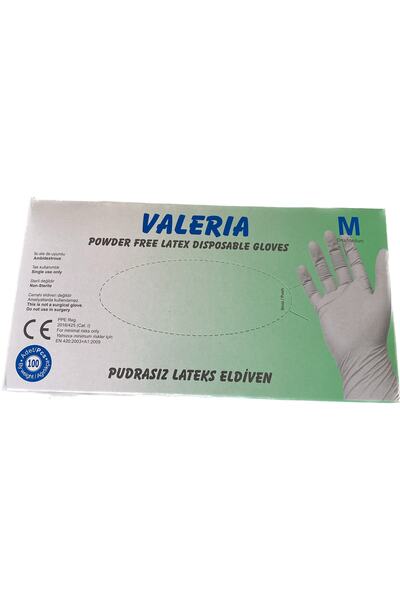 VALERIA Pudrasız Lateks Eldiven (m Beden)