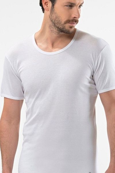 True Touch Men's Athlete - Saran Ultra, 100% Cotton, Undershirt White