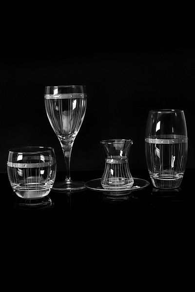 DECOSTYLE Apex 61 Piece Paşabahçe Glass Cup Set for 12 People