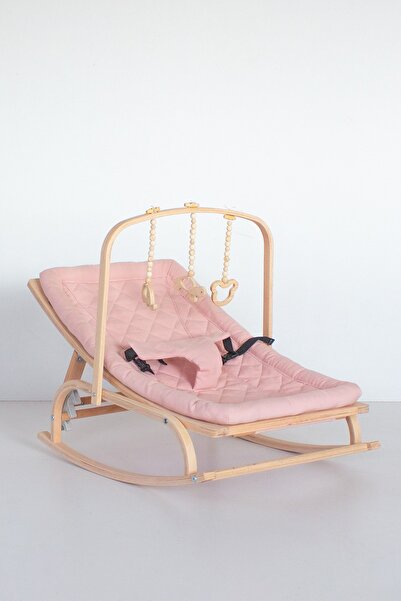 Babycom Kademeli Ana Kucağı - Pembe - Ahşap Oyuncaklı