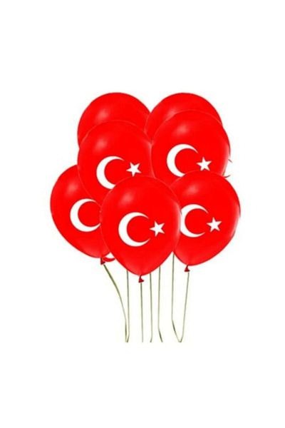 Janissary 10 Pieces Turkish Flag Balloon Indoor, Decoration, Birthday PartyCreate Your Own Concept