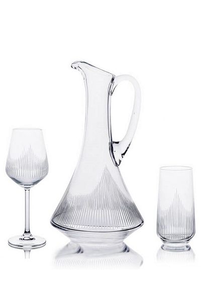 DECOSTYLE Paşabahçe Glass Set with Hisar Carafe 13 Pieces for 6 People
