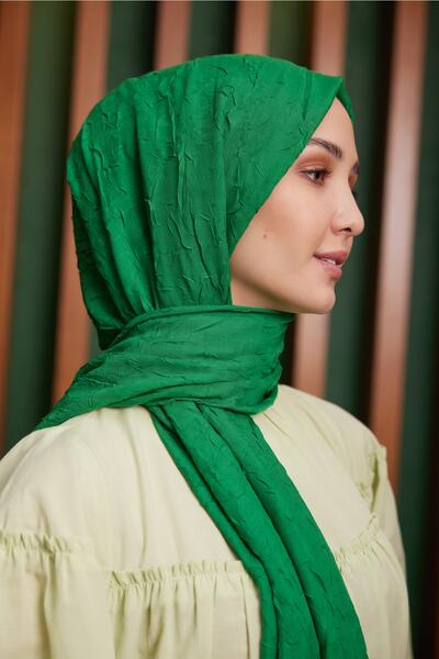 Julia Lauren شال نسائي من الخيزران بتقليم بينيتون أخضر - 04