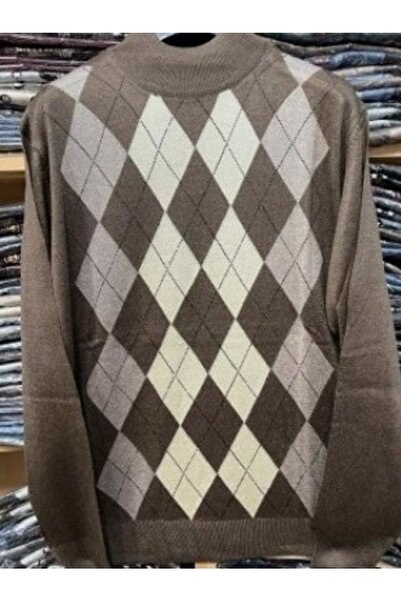 nacar çarşı Pulover cu guler pe gât - Pulover subțire din tricotaj cu model