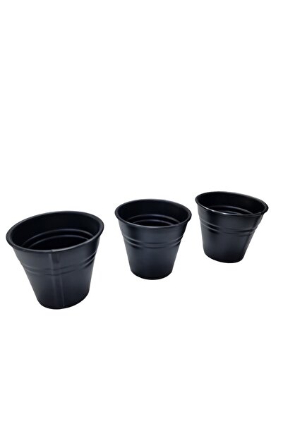 Külsan 3 Pieces Thermo Melamine Black Color 11cm*9.5cm Presentation Bucket