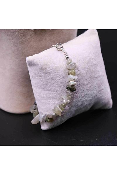 MYTAKIAĞACIMFH Labradorite Stone Cracked Natural Stone Necklace Bracelet Set