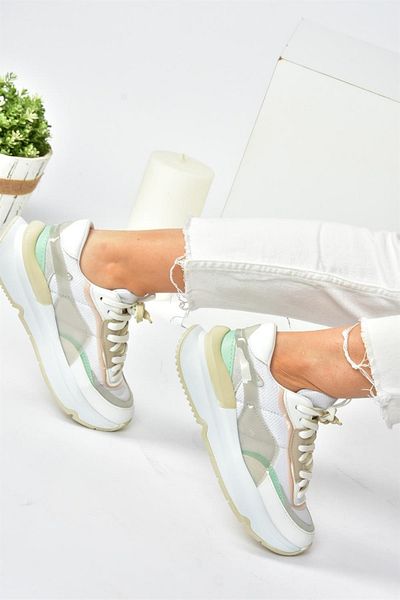 Fox Shoes Pantofi sport alb/verde din stofă casual pantofi sport P973416004