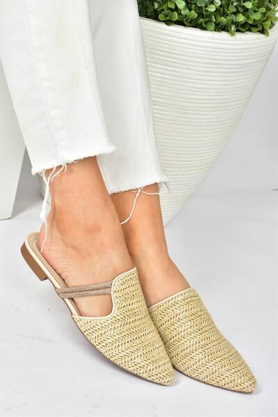 Fox Shoes Γυναικείες Παντόφλες Skin Wicker Stone Detailed P820031417