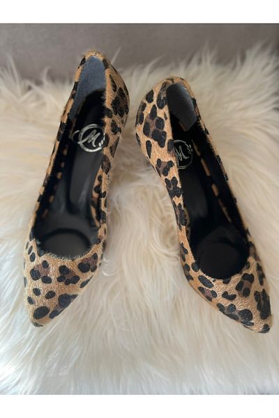 modadanall Leopard Orthopedic Short Heel Women's Stiletto
