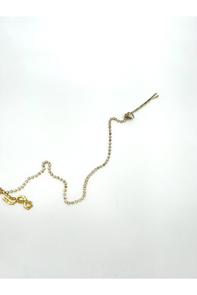 Pearly Handmade Accesoriu pentru păr cu lanț de piatră cu cataramă din sârmă ...