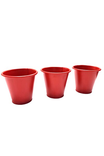 Matar Endüstriyel Mutfak Ekipmanları Metal Sunum Kovası 9cmx8cm Patetes Stick Şekerlik Masa Üstü Çöp Kovası 3lü Set