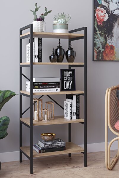 Tedarikcenter Dekoratif 5 Raflı Banyo Dolabı Metal Ayaklı Çok Amaçlı Banyo Ra...