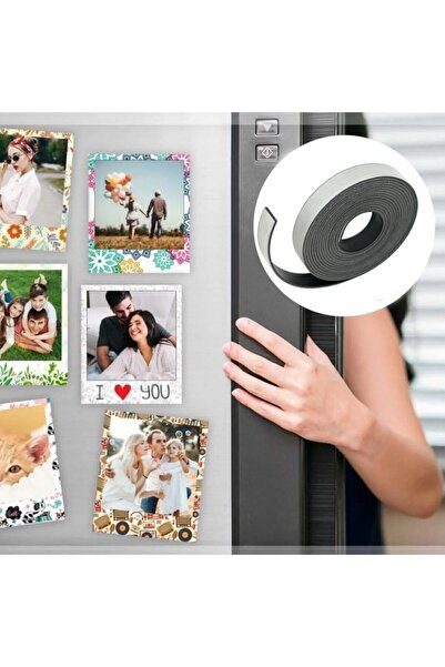 Dünya Magnet Yapışkanlı Şerit Mıknatıs Magnet Kes Kullan Güçlü 1,2cm X 1 Mt