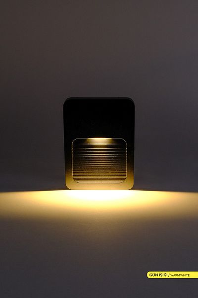 ACK Likia Led Wall Luminaire 3000K Daylight 2W Black Case Wall Sconce