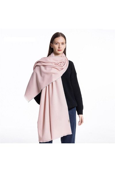 FENZA SCARF Fenza T-803-12 Ροζ μάλλινο σάλι