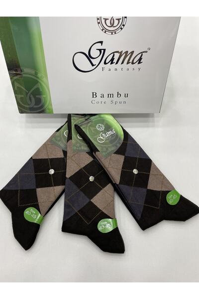 Gama Çorap 3 части бамбукови 100% естествени дебели зимни мъжки карирани чорапи без найлон